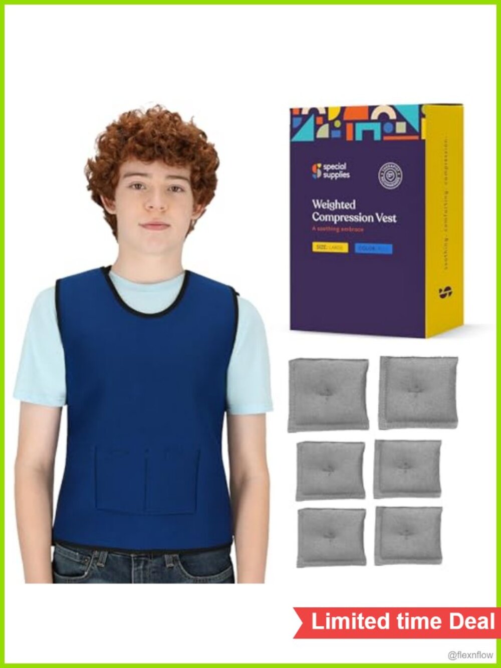 Weighted Sensory Compression Vest for Kids, Adjustable